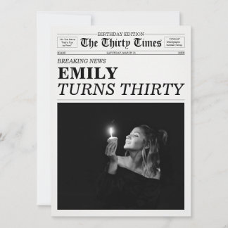 The Thirty Times Newspaper 30th Birthday Party Einladung