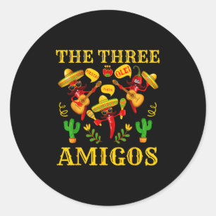 The Three Amigos - Funny Chili Cinco De Mayo Runder Aufkleber