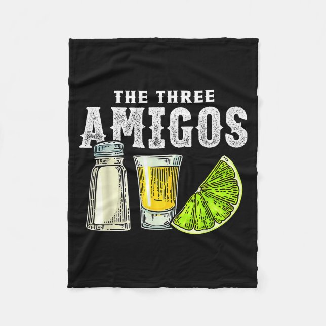 The Three Amigos Lime Salt Tequila Funny Cinco De  Fleecedecke (Vorderseite)