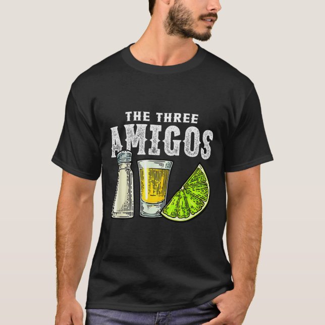 The Three Amigos Lime Salt Tequila Funny Cinco De  T-Shirt (Vorderseite)