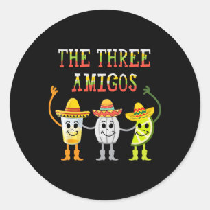 The Three Amigos T Shirt Tequila Salt Limon Cinco  Runder Aufkleber