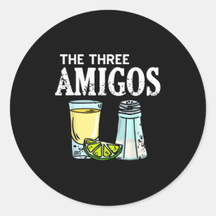 The Three Amigos Tequila Limon Salt Party Spaß Runder Aufkleber