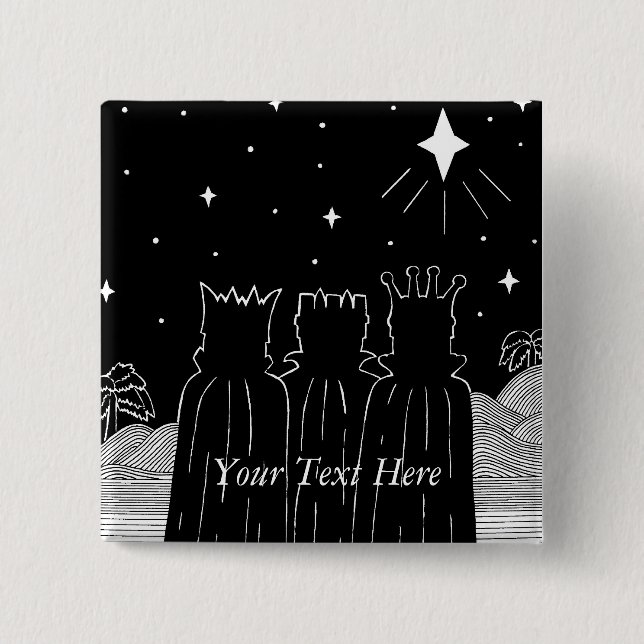 The Three Kings Following the Christmas Star Button (Vorderseite)