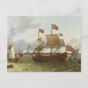 The Three Master 'Britannia' in Rotterdam, 1698 Postkarte