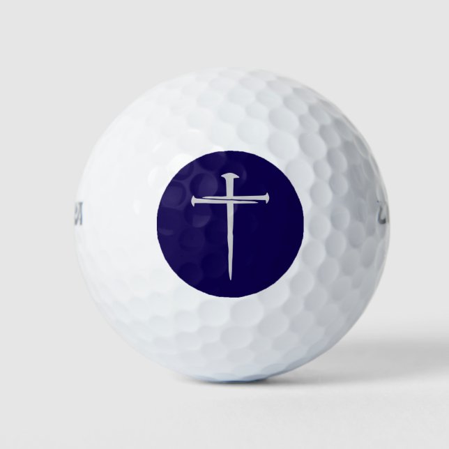 The Three Nails Navy Cross Christian Golfball (Vorderseite)