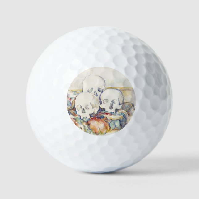 The Three Skulls von Paul Cézanne Classic Malerei Golfball (Vorderseite)
