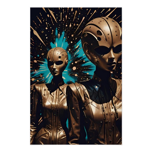 The Tiffany Twisted Twins - Ken Gage Surreal Art Poster (Vorderseite)