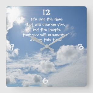 The time... quadratische wanduhr