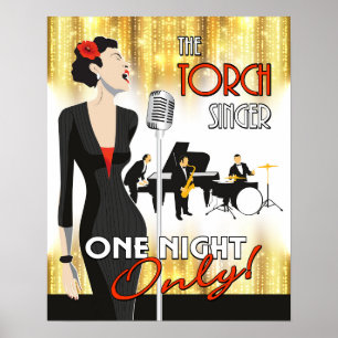 The Torch Singer, 16x20 Poster Art, Music Theme