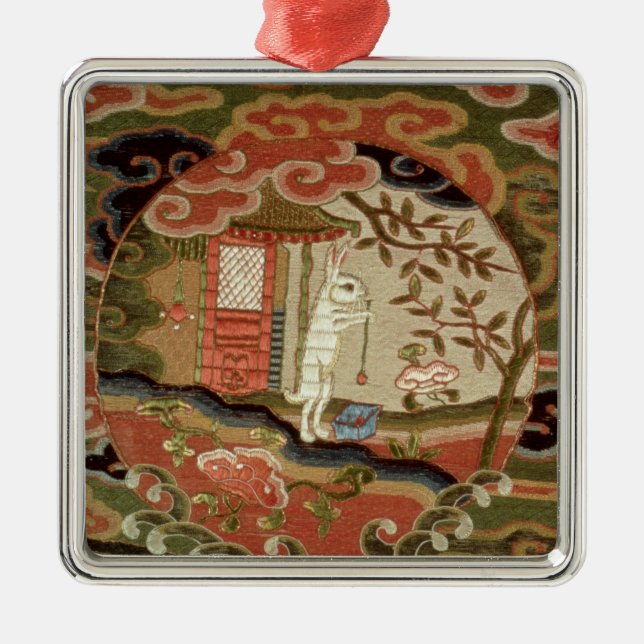 The Tortoise and The Hare, die Edo-Zeit Silbernes Ornament (Vorne)