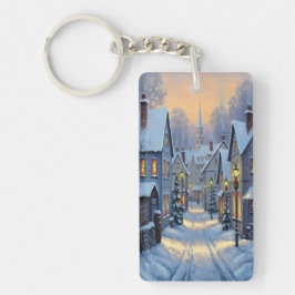 The Town In Winter Schlüsselanhänger