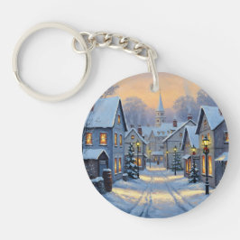 The Town In Winter Schlüsselanhänger