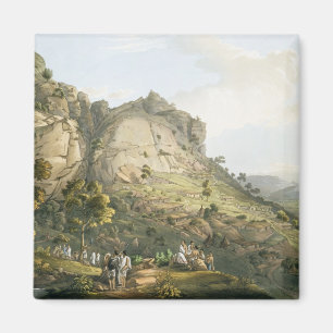 The Town of Abha in Abyssinia, engraved by J. Bluc Magnet