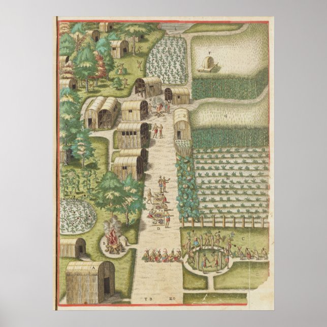 The town of Secota Poster (Vorne)