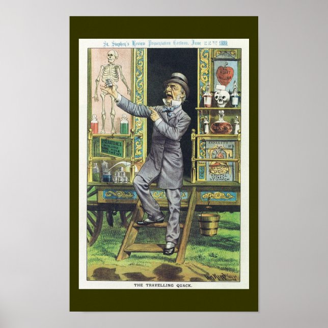 "The Traveling Quack" Schlangenöl-Verkäufer Poster (Vorne)