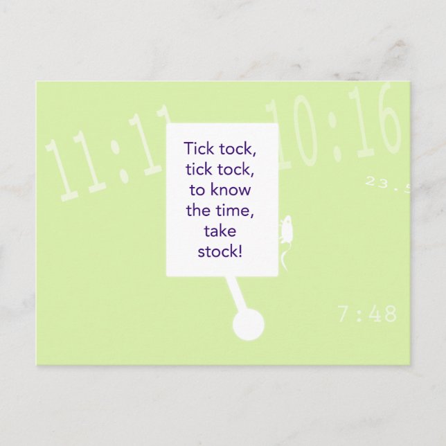 The Treasure Hunt Game - Clue #1 - Uhr Postkarte (Vorderseite)