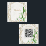 The Tropical Imperial Bamboo Garden Wedding Detail Quadratische Visitenkarte<br><div class="desc">customize however you want</div>