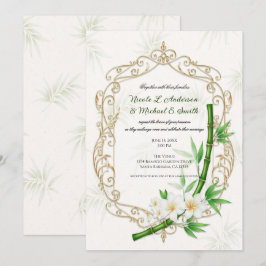 The Tropical Imperial Bamboo Garden Wedding Einladung