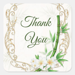 The Tropical Imperial Bamboo Garden Wedding Quadratischer Aufkleber