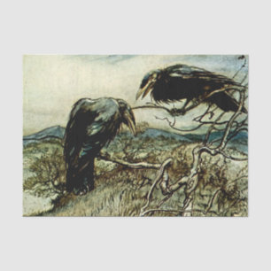 „The Twa Corbies“ von Arthur Rackham Seidenpapier