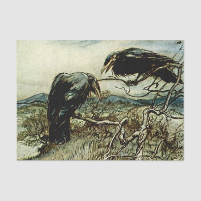 "The Twa Corbies" von Arthur Rackham Seidenpapier (Vorderseite)
