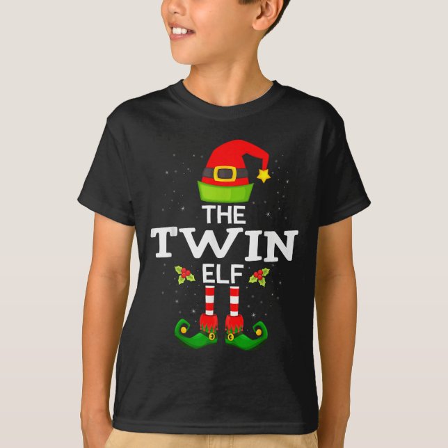 The Twin Elf Christmas Family Matching Pajama  T-Shirt (Vorderseite)