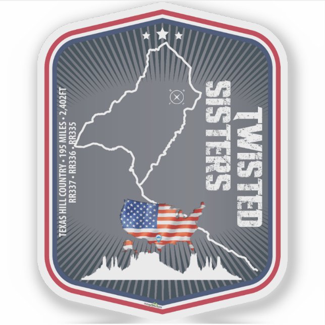 The Twisted Sisters Texas USA Motorcycle 02 Aufkleber (Vorderseite)