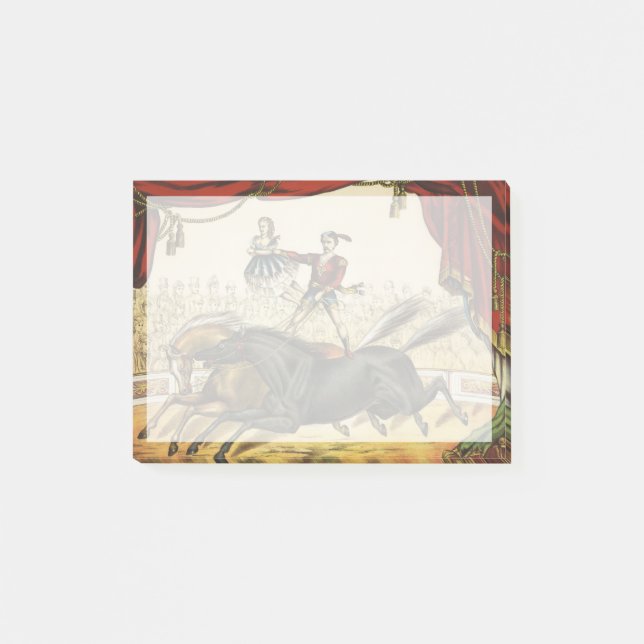 The Two Horse Act, Circus Performance, Circa 1874. Post-it Klebezettel (Vorderseite)