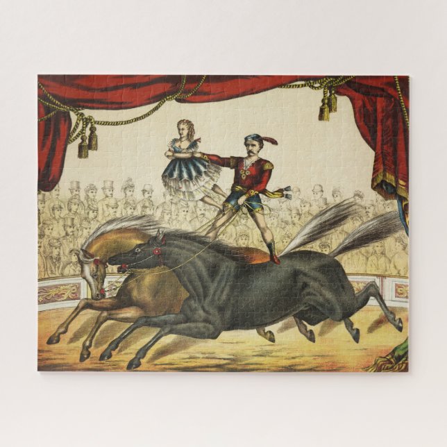 The Two Horse Act, Circus Performance, Circa 1874. Puzzle (Horizontal)