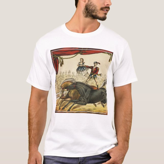 The Two Horse Act, Circus Performance, Circa 1874. T-Shirt (Vorderseite)