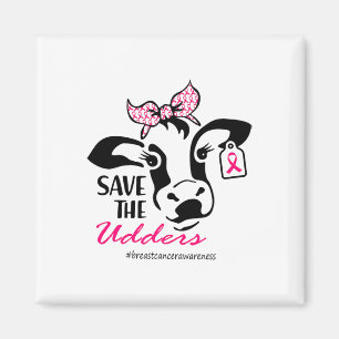 The Udders Breast Cancer Awareness Heifer Cow Lady Magnet