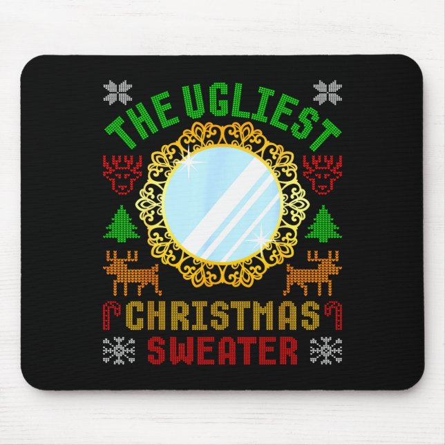 The Ugliest Ugly Christmas Sweater With Mirror Fun Mousepad (Vorne)