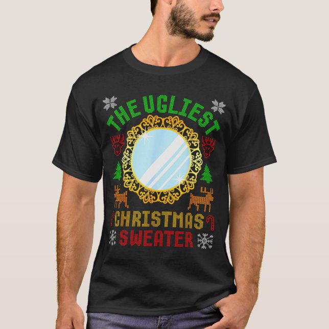 The Ugliest Ugly Christmas Sweater With Mirror Fun T-Shirt (Vorderseite)