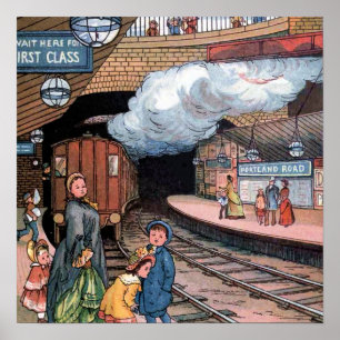 "The Underground, London" Vintage-Illustration Poster