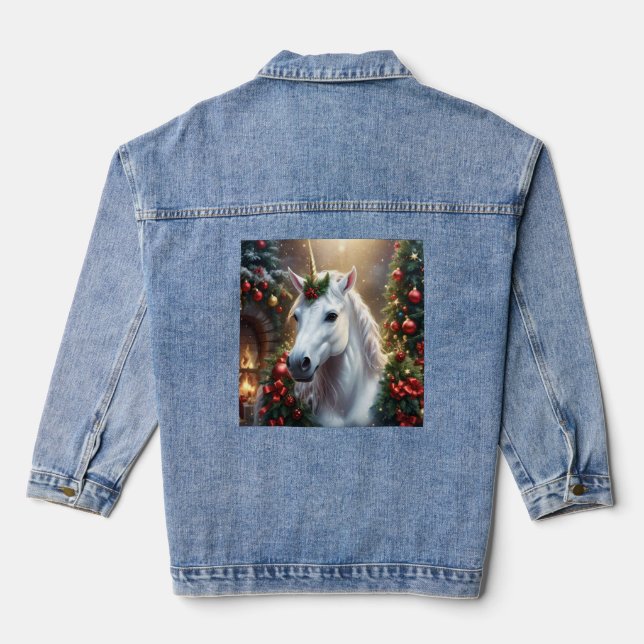 “The Unicorn of Noel” Jeansjacke (Rückseite)