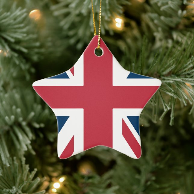 The Union Jack British Flag Keramik Ornament (Baum)