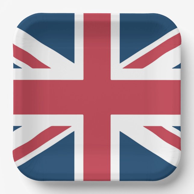 The Union Jack British Flag Pappteller (Vorderseite)