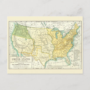 The United States - Vintage Map 1791 - 1891 Postkarte