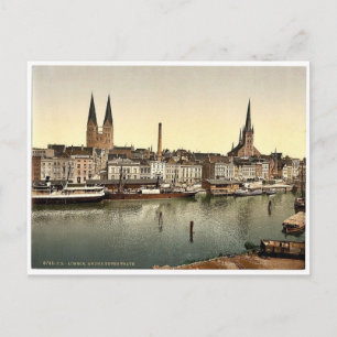 The Unter Trave, nahe Holsenthor, Lubeck, Deutschl Postkarte