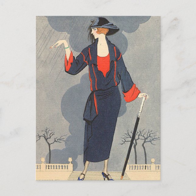 The Untimely Rain by George Barbier Postkarte (Vorderseite)