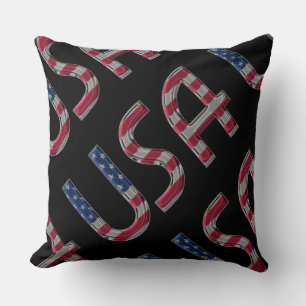 The USA American Flag Colors Typografy Souvenir Kissen