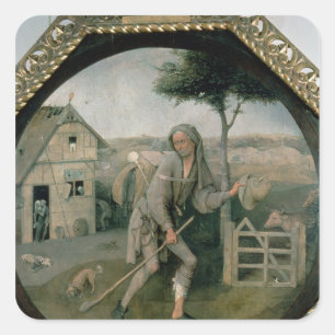 The Vagabond/The Prodigal Son, c.1510 Quadratischer Aufkleber