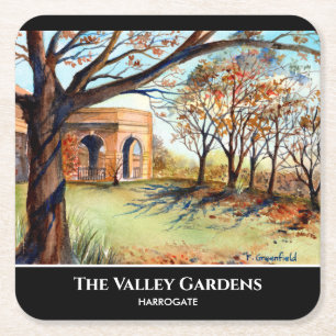 The Valley Gardens Harrogate von Farida Greenfield Rechteckiger Pappuntersetzer