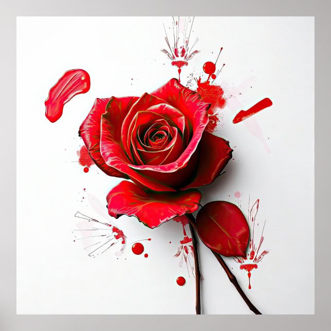 The Versatility of Blooming Roses in Art Poster (Vorne)