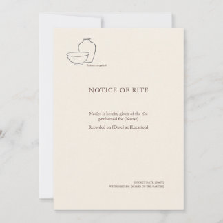 The Vessel- Minimalist Sacrement Announcement  Einladung