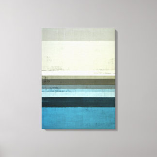 "The View" Abstrakte Kunst in Blau und Grau Leinwanddruck