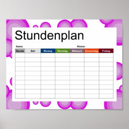 The Violet 70's year Styling Timetable Poster