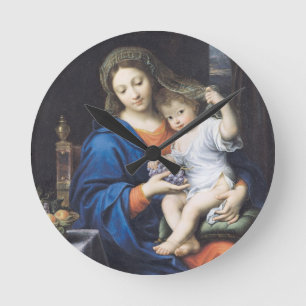 The Virgin of the Grapes, 1640-50 Runde Wanduhr
