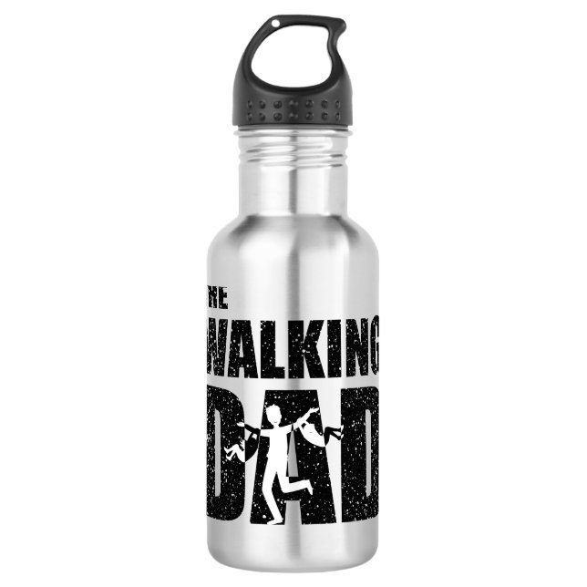 The Walking Dad Funny Gift for Father Edelstahlflasche (Vorderseite)