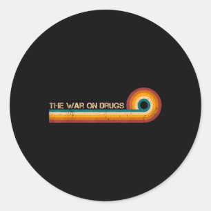 The War On Drugs Retro Streifen Musiker Vintage Runder Aufkleber